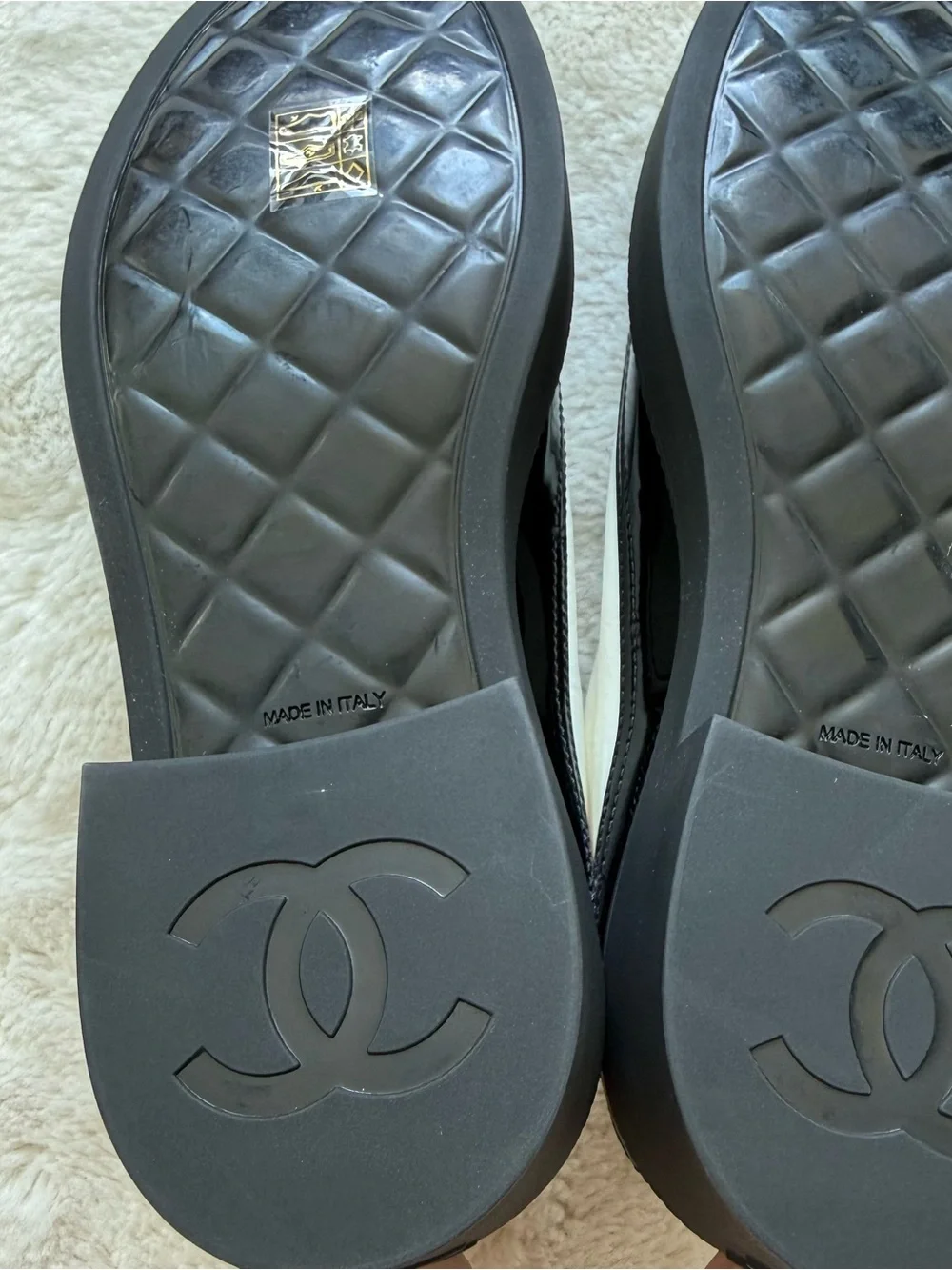 CHANEL women black/white women laces up platform shoes size 36 EU Retail 1275$